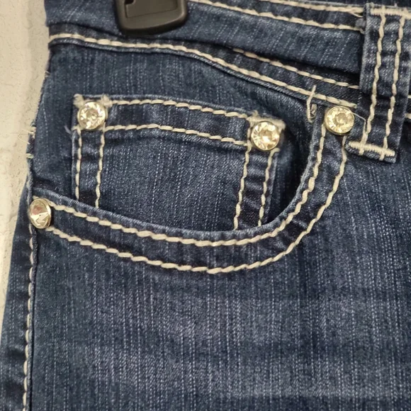 Reba Dark Blue Straight Leg Jeans - Picture 5 of 8